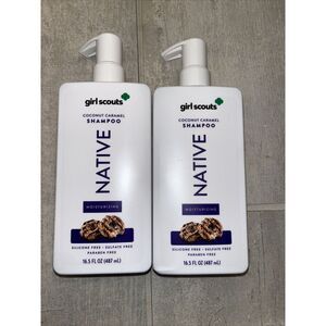 Lot Of 2 Native Girl Scouts Moisturizing Shampoo‎ Coconut Caramel 16.5 oz